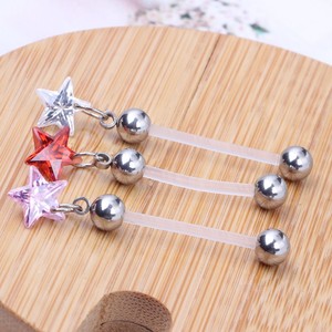 Star Maternity Flexible Bioplast Belly <strong>Piercing</strong> <strong>PTFE</strong> with CZ Crystal Pregnant Maternity Navel Ring Jewelry - Product Image 3
