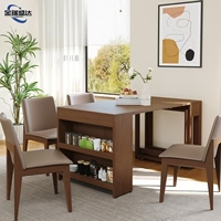 Table à manger télescopique extensible en bois massif de style médiéval Jinruishengda, idéale pour les espaces restreints, pliable et extensible