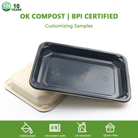 Aangepaste Service Biologisch Afbreekbare Suikerriet Bagasse Cpet Pe Pet Pla Film Gecoate Voedselcontainer Verpakking Met Laminering