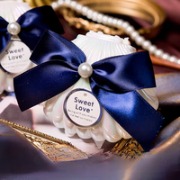 Boîte-cadeau de ruban en forme de coquille de perle de chocolat élégante personnalisée pour cadeaux de faveur de fête de mariage souvenirs de stockage de bonbons pour les invités