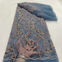 Haut de gamme perles lourdes dentelle ongles perle paillettes broderie tissu brodé dentelle perlée pour robe de mariée