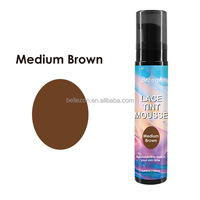 Bellezon Private Label 100ml Mousse teintante pour perruques, fermetures et frontaux en dentelle, teintes brun clair, moyen et foncé