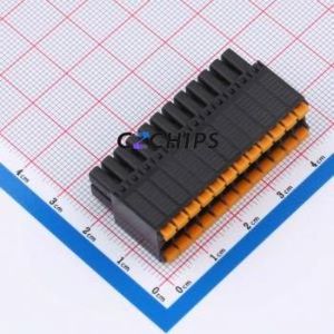 MX15EDGKNH-3.5-2*12P-BK01-Cu-A Plug-in Terminal Block P=3.5mm Connector Plug 2x12P 3.5mm Black - Product Image 1