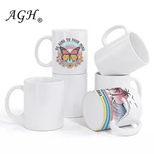 USA Warehouse Sublimation Cup Supplier Custom 11oz White Heat Transfer Sublime Porcelain Ceramic Tea Coffee Mugs