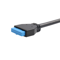 Cable de expansión dual USB 3,0 con deflector PCI IDC20pin, chaqueta de PVC, agujeros de tornillo, blindaje trenzado de bloqueo para computadora