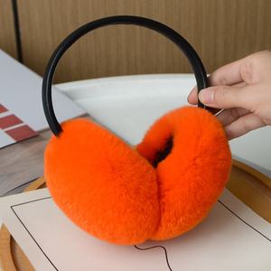 Cutomization सर्दियों आउटडोर मोटी गरम फैंसी कानों को छिपानेवाले हिस्सा असली रेक्स खरगोश फर कानों को छिपानेवाले हिस्सा लक्जरी फर अजीब कान चूक - Product Image 6