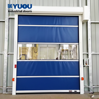 Puerta Industrial de PVC, Puerta Rápida de PVC con Sensor Fotoeléctrico, Puerta Automática Resistente al Viento para Almacén o Taller