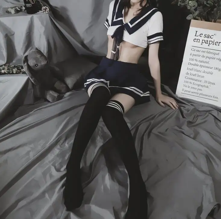 Sexy Dessous Versuchung Anzug sexy eng anliegende Studenten uniform Minirock Cosplay Bühnen kostüm