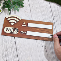 Ahşap Wifi Kablosuz Ağ Levhası El Yazısı Wifi Bilgi Panosu Duvar Sanatı Plakası Ev ve İşyeri Dekorasyonu İçin