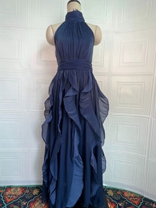 Gaun Panjang Wanita Musim Semi 2026 Vintage Elegan Berkerut Tanpa Lengan dengan Pinggang Terikat Model Terbaru - Product Image 5