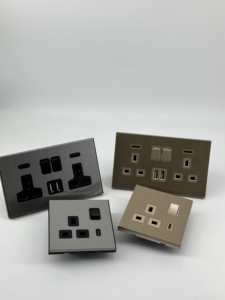 Anh tiêu chuẩn nóng bán thép không gỉ Bảng điều chỉnh chuyển đôi 13A Ổ cắm với 2 cổng USB ổ cắm cho nhà electriacal phụ kiện - Product Image 2