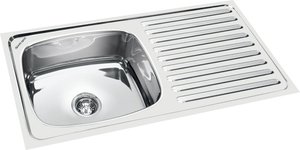 Fregadero compacto de acero inoxidable con desagüe curvo de un solo orificio para uso familiar en gabinetes estándar - Product Image 3