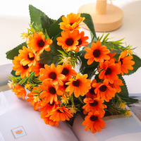 Haute qualité fait à la main écologique soie Mini tournesol décoration de la maison photographie accessoires fleurs artificielles noël Graduation