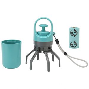 Recogedor de excrementos con dispensador de bolsas de excrementos integrado, recogedor portátil con garra para perros pequeños, medianos y grandes. - Product Image 3