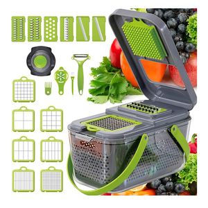 Coupe-légumes multifonctionnel manuel 22 en 1, accessoires de cuisine, coupe-légumes, trancheuse, hachoir à oignons, coupe-légumes - Product Image 2