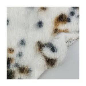 Printed Long Plush 100% Polyester Rabbit Mink Faux Fur Fabric Luxurious For Garment/Hometextile/Toys