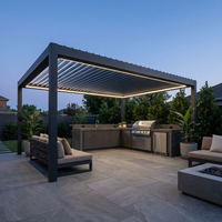 Pérgola de Aluminio con Gran Capacidad para Nieve, Techo de Láminas, Gazebo Impermeable, Vigas Reforzadas, Marca Lcy, Modelo Lcy001
