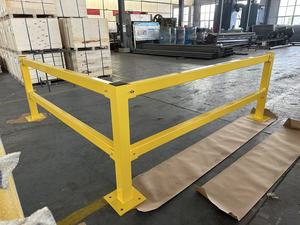 Modular Steel Three Way Guardrail <strong>Post</strong> 4 Inch 2 Rail <strong>Levels</strong> Rubber Caps IP10 Non Reflective Safety Barrier Roadway - Product Image 5