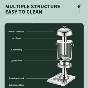 Vincitori commerciale 8L 16L acciaio inossidabile dorato caldo e freddo distributore di bevande succo di birra acqua <span class=keywords><strong>limonata</strong></span> refrigeratore con tubo di ghiaccio - Product Image 3
