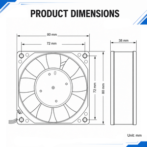 Ventilador de Refrigeración y Ventilación de Flujo Axial de Alta Velocidad Delta DC24V 1.63A AC EC 5V 12V 48V 8CM 8038 80X80X38MM PFB0824DHE para Inversores - Product Image 6