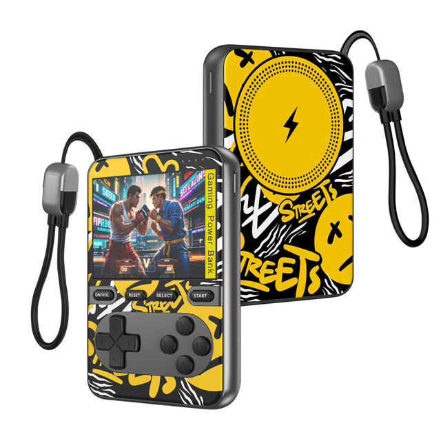 On-the-Go Entertainment Retro Gaming Handheld Game Console Wireless Charger 5000mAh 22.5W Fast Charging Mobile Power Bank