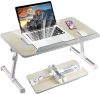 Support d'ordinateur portable réglable pour lit avec ventilateur de refroidissement, table pliable pour ordinateur portable, bureau réglable en hauteur et en angle – Offre Spéciale
