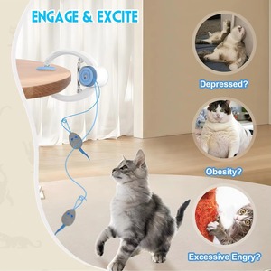 Juguete Interactivo para Gatos con Ratón Móvil Eléctrico, Juguete para Gatos Ecológico con Abrazadera para Puerta, Juguete Interactivo Automático Colgante - Product Image 2
