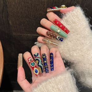 <span class=keywords><strong>Uñas</strong></span> Postizas 3D Metálicas, Acrílicas, de Alta Calidad, Hechas a Mano, Venta al Por Mayor - Product Image 2