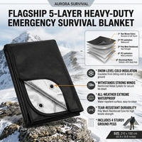 Bâche d'urgence imperméable robuste à 5 couches isolées pour abri et protection - Vente en gros