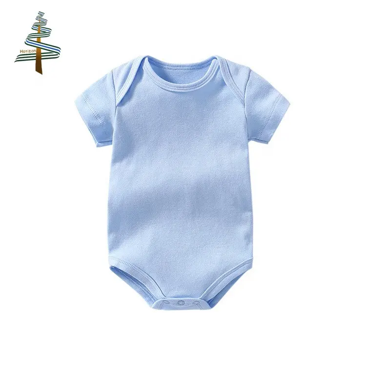 Summer Baby 20 Colors Short Sleeve Cotton Blank Newborn Unisex Bodysuit Infant Plain Baby rompers