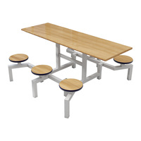 Table et chaises de cantine scolaire en acier, design moderne, personnalisable, pour 4 à 8 personnes, restaurant