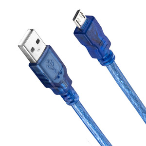 Trong suốt màu xanh V8 USB Adapter sạc cáp PVC Áo khoác đa năng cho máy chiếu máy ảnh Microphone xe loa màn hình máy tính - Product Image 2