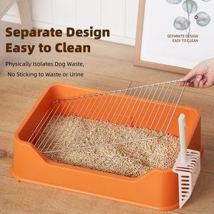टिकाऊ कुत्ते बिल्ली पोटी बड़े आयताकार स्टेनलेस स्टील प्रशिक्षण शौचालय मटर ट्रे स्कूप कूड़े - Product Image 4