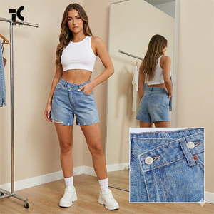 Shorts Bermuda en jean pour <span class=keywords><strong>homme</strong></span>, coupe ample, taille mi-haute, délavé, style décontracté, motif uni, tissé, haute qualité - Product Image 4
