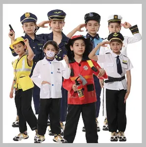 2022 Gute Qualität Uniform Polizei Outfits Doktor Charakter Halloween Party Cosplay Kostüm für Kinder