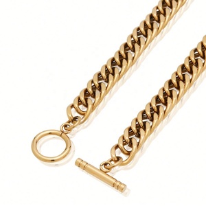 Collier tendance de luxe personnalisé avec pendentif cœur, chaîne gourmette, plaqué or 18 carats, en acier inoxydable pour femme - Product Image 5