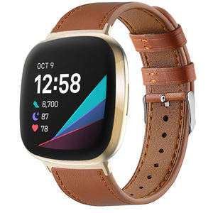 Pour <span class=keywords><strong>Fitbit</strong></span> <span class=keywords><strong>Versa</strong></span> <span class=keywords><strong>3</strong></span>/Sense <span class=keywords><strong>Bracelet</strong></span> de montre intelligente bande de remplacement classique Double face première couche <span class=keywords><strong>bracelet</strong></span> de montre en <span class=keywords><strong>cuir</strong></span> de vachette - Product Image 3