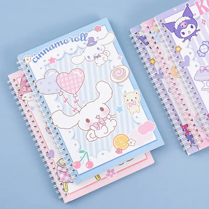 DL31132 lucu Sanrioo Notebook Kuromi kartun Memo Pad My Melody Coil Notepad Cinnamoroll