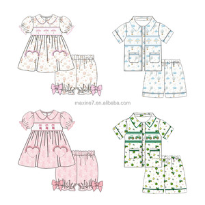 Abbigliamento Smock per Bambini, Pigiami Personalizzati con Ricamo, Tessuto Lavorato a Maglia Estivo, <span class=keywords><strong>Vestiti</strong></span> Smock per Bambine e Neonati - Product Image 5