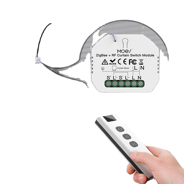 Zigbee 3.0 Switch Tuya Module Curtain 1Gang 2Gang Smart Curtain Relay Switch Module Wireless Zigbee Smart Curtain Module