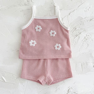 Penjualan terlaris 2025 musim panas bayi perempuan setelan anak-anak lengan pendek dicetak kasual dan nyaman pakaian - Product Image 2