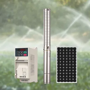 Pompe solaire de forage 2hp dc pompe solaire submersible pompe solaire pour l'irrigation agricole