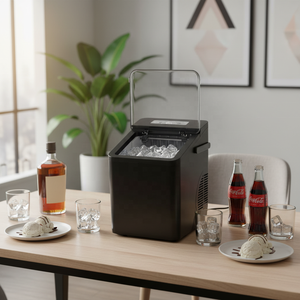Machine à glaçons électrique autonettoyante OUSHENG 9 bacs, avec écran tactile, <span class=keywords><strong>6</strong></span> <span class=keywords><strong>minutes</strong></span> de production, 24h de fonctionnement, 18 kg/jour, capacité 1,5 L, autoportante - Product Image 4
