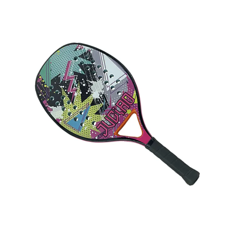 Latest Good Quality OEM Color Logo Glass Fiber Design Your Own Beach Tennis Racket Paddle Racket