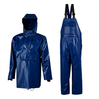 Herstellerprodukt Langlebige Outdoor-Wasserdichte Ausrüstung Dicke PVC-Regenjacke Latzhose Kommerzielle Angelkleidung Arbeits-Regenanzug