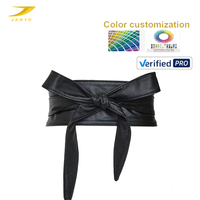 Ceinture large amincissante élégante pour femme, en cuir véritable imprimé, avec nœud à nouer, de marque professionnelle de premier choix