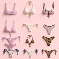 Groothandel 2025 Nieuwe Print Braziliaanse String Bikini Sexy Bloemenpatroon String Badkleding Met Push-Up Bh En Brutale Onderkant