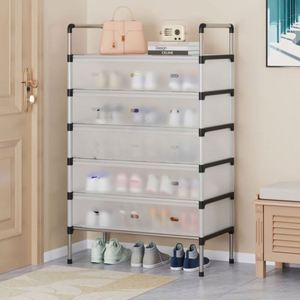 Large Modern Design Folding Portable Shoe Rack Organizer <b>Foldable</b> for Living Room Shoes and Tools - Product Image 1