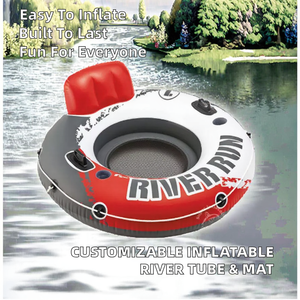 KLAND Bouée de rivière gonflable en PVC et tapis flottant pour adultes, capacité 100-500 kg, <5 passagers, pour la natation - Utilisation extérieure personnalisable - Product Image 2
