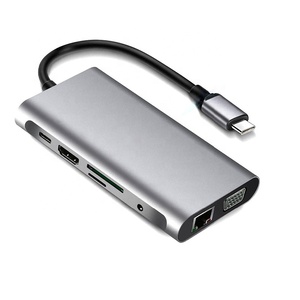 <span class=keywords><strong>Ethernet</strong></span> <span class=keywords><strong>USB</strong></span> C HUB <span class=keywords><strong>Adapter</strong></span> đa chức năng Docking PD VGA <span class=keywords><strong>RJ45</strong></span> USB3.0 <span class=keywords><strong>USB</strong></span> HUB 10 trong 1 - Product Image 1